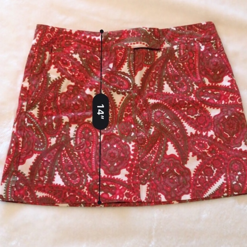 J. Crew paisley mini skirt size 4 red - Picture 6 of 6